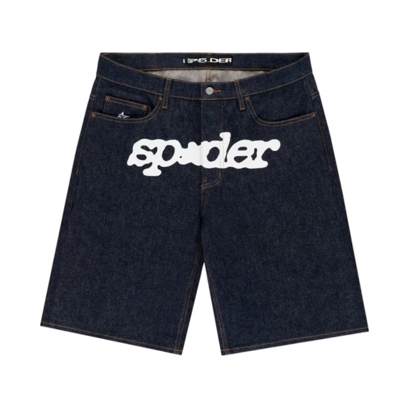 Sp5der V3 Logo Denim Short Indigo