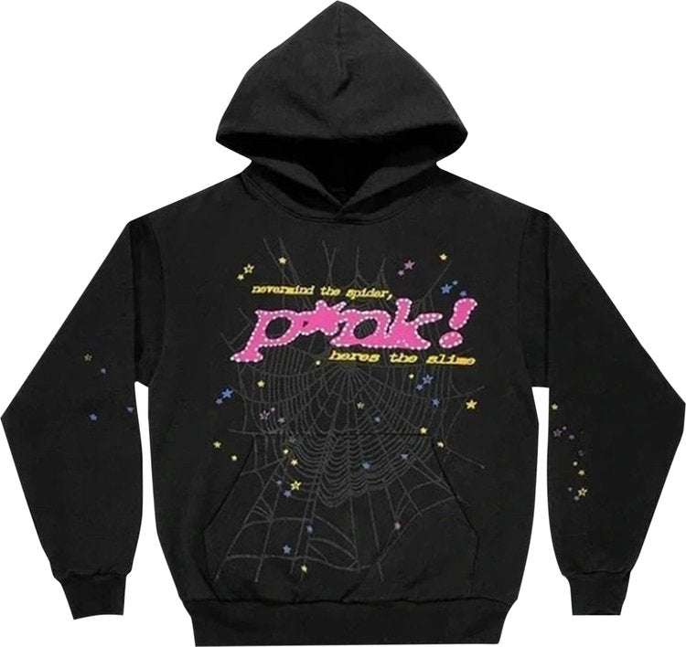 Sp5der P*NK Hoodie Black