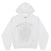Sp5der OG Rhinestone Logo Hoodie White