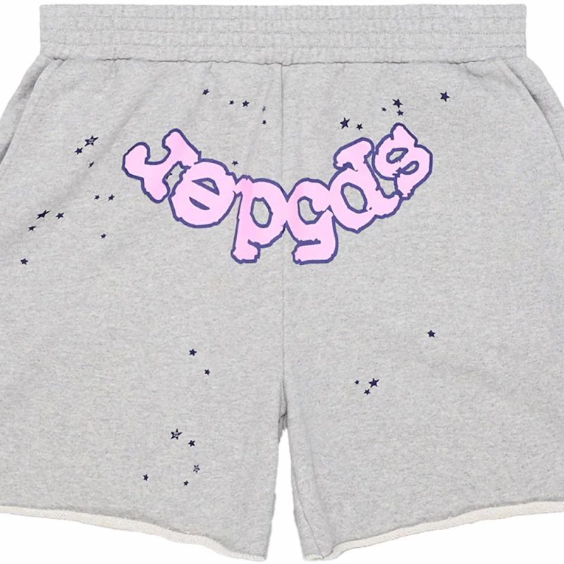 Sp5der OG Web Logo Sweat Short Heather Grey