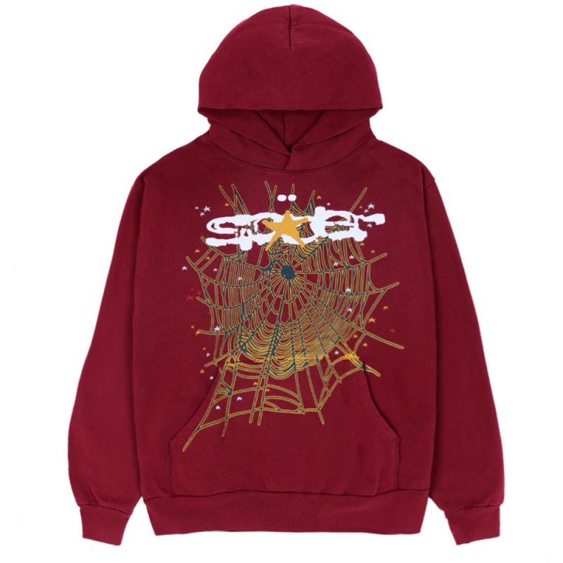 Sp5der Logo Hoodie Maroon